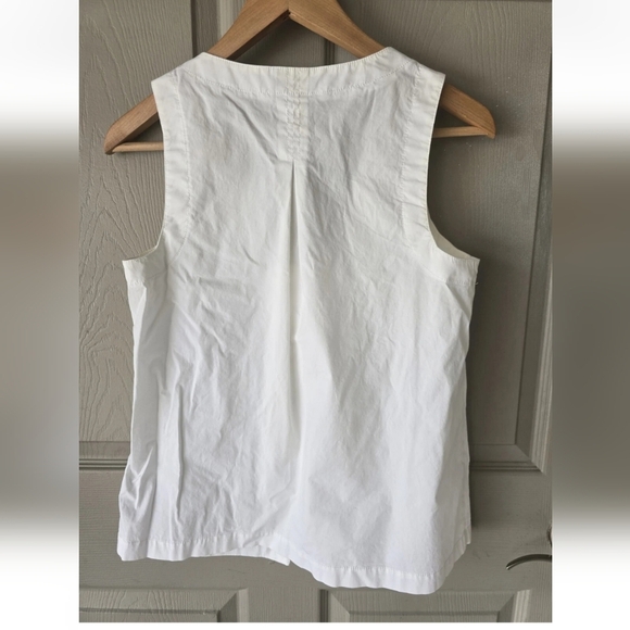 Trina Turk White Nautical Lace-Up Sleveless Top Sz S Tie Front Normcore - Picture 11 of 11